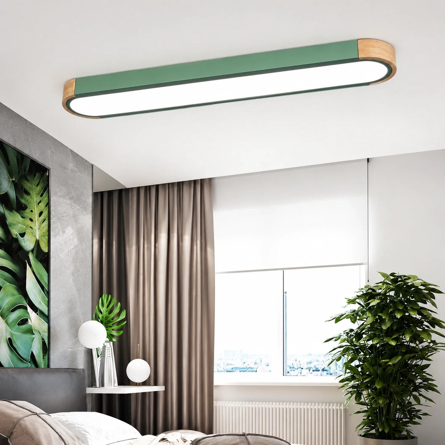 Modern Wooden & Iron LED Surface Ceiling Light