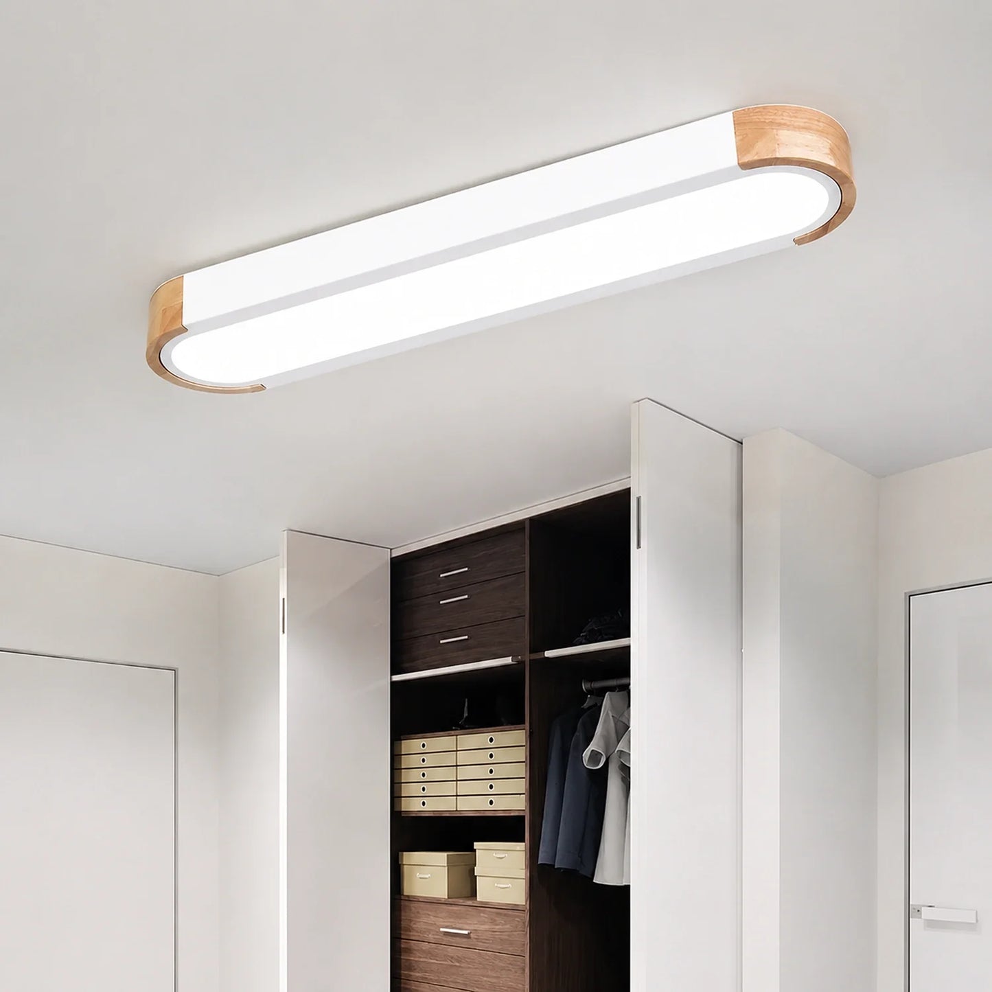 Modern Wooden & Iron LED Surface Ceiling Light