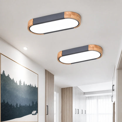 Modern Wooden & Iron LED Surface Ceiling Light