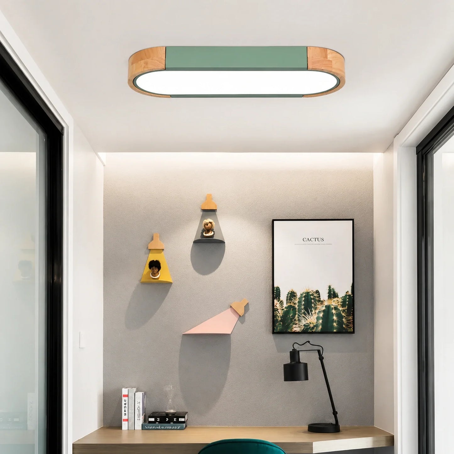 Modern Wooden & Iron LED Surface Ceiling Light