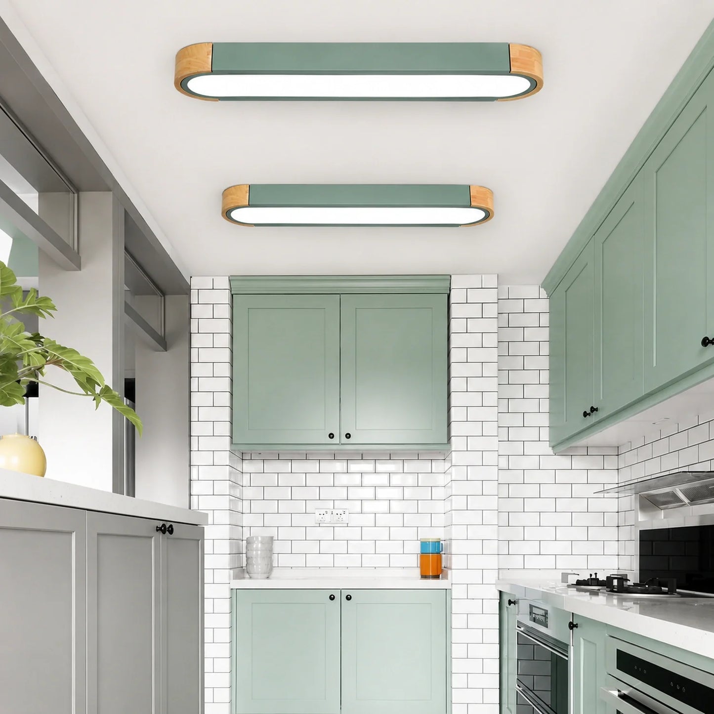 Modern Wooden & Iron LED Surface Ceiling Light