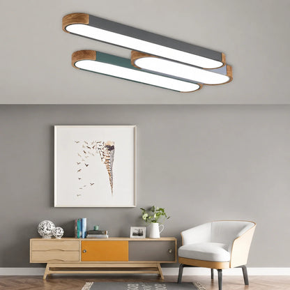 Modern Wooden & Iron LED Surface Ceiling Light