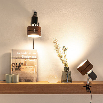 Wooden Clip-On Desk Lamp