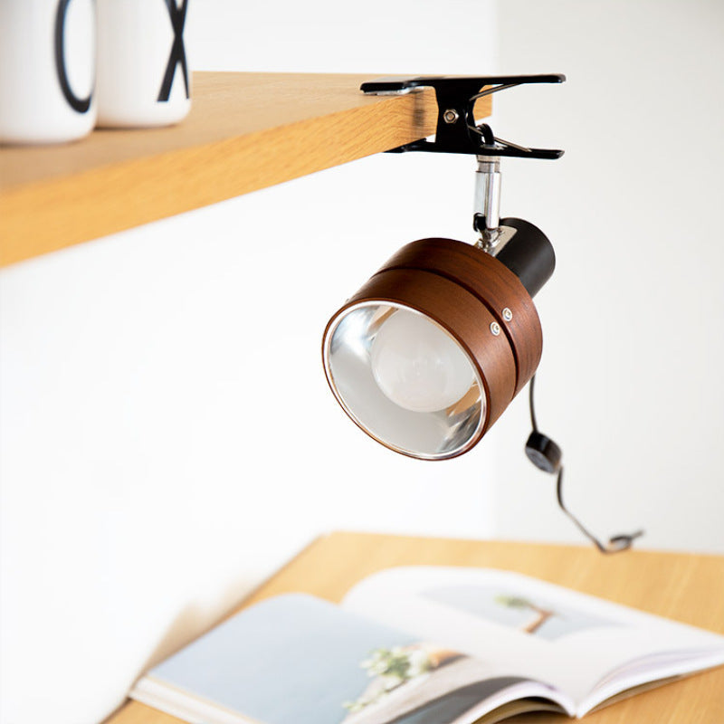 Wooden Clip-On Desk Lamp