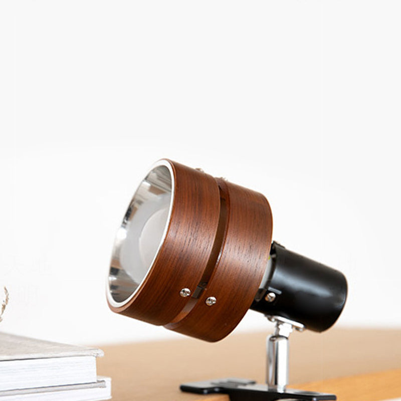 Wooden Clip-On Desk Lamp