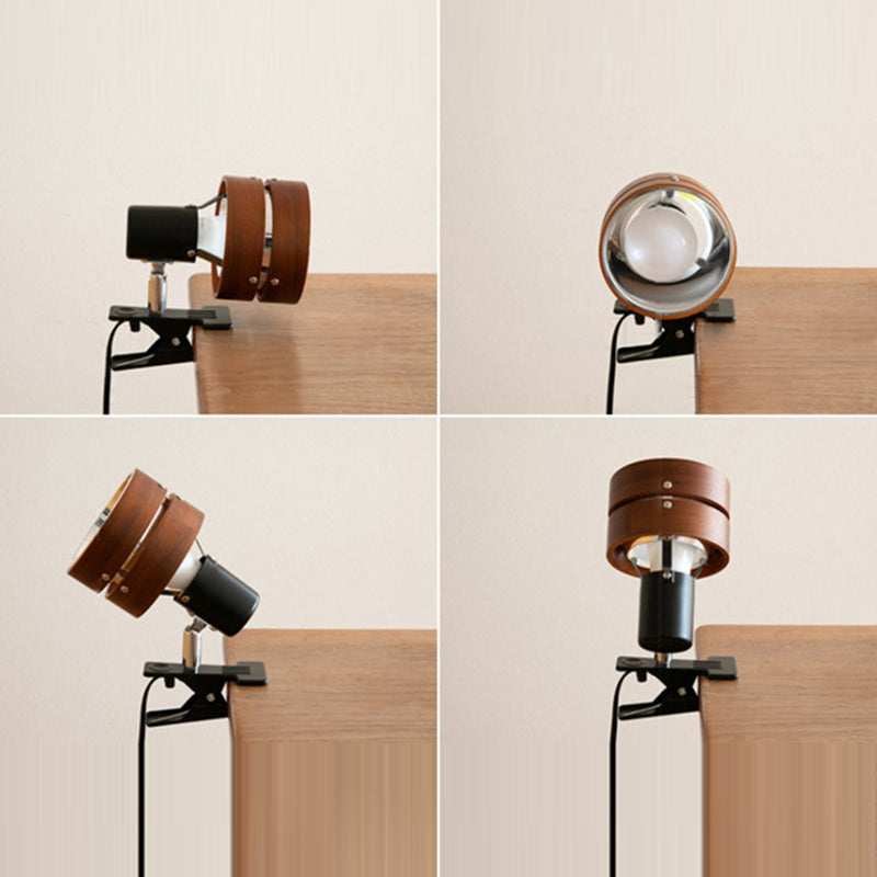 Wooden Clip-On Desk Lamp
