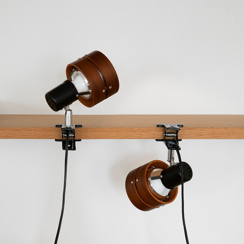 Wooden Clip-On Desk Lamp