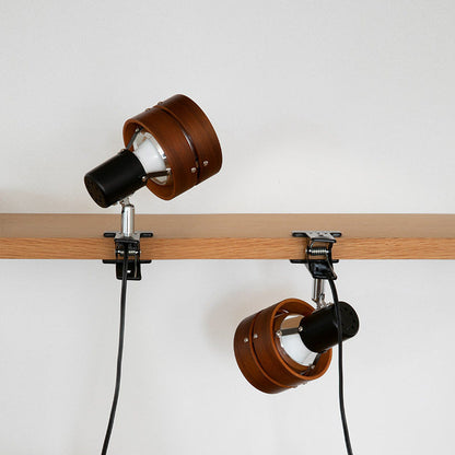Wooden Clip-On Desk Lamp