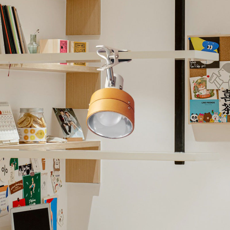 Wooden Clip-On Desk Lamp