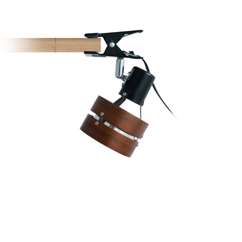 Wooden Clip-On Desk Lamp