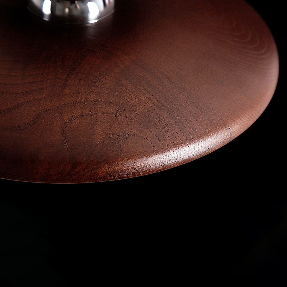 Wooden Disc Ceiling Light with Globe