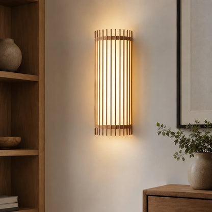 Wabi-Sabi Wood and Acrylic LED Wall Sconce