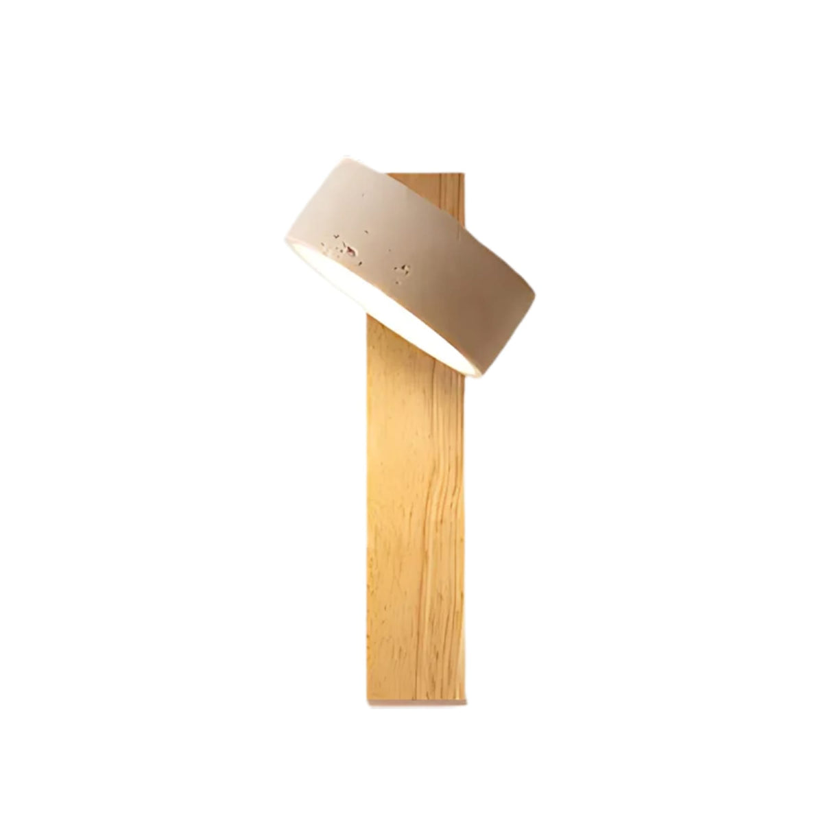 Wooden Wall Light with Round Shade and Slim Backplate
