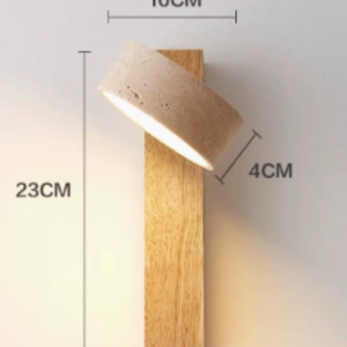 Wooden Wall Light with Round Shade and Slim Backplate