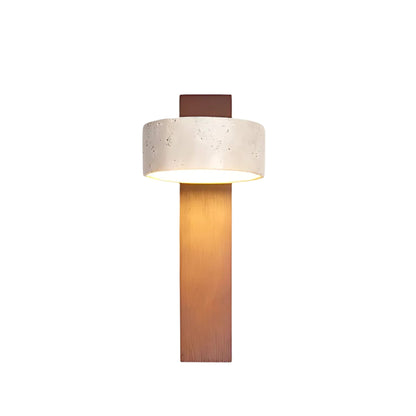 Wooden Wall Light with Round Shade and Slim Backplate