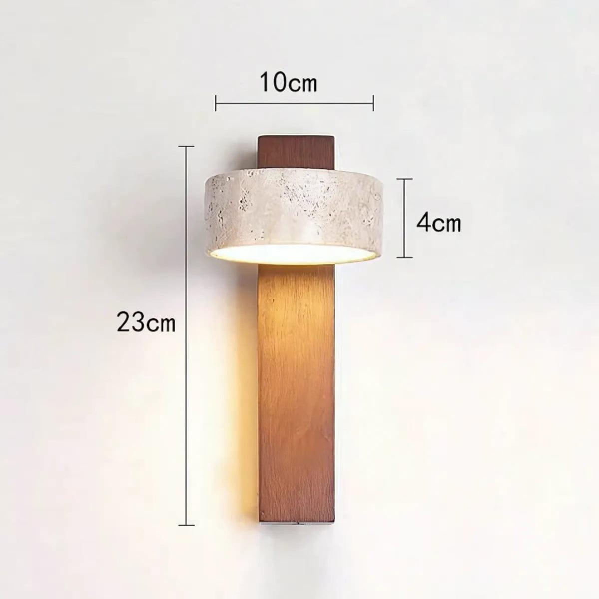 Wooden Wall Light with Round Shade and Slim Backplate