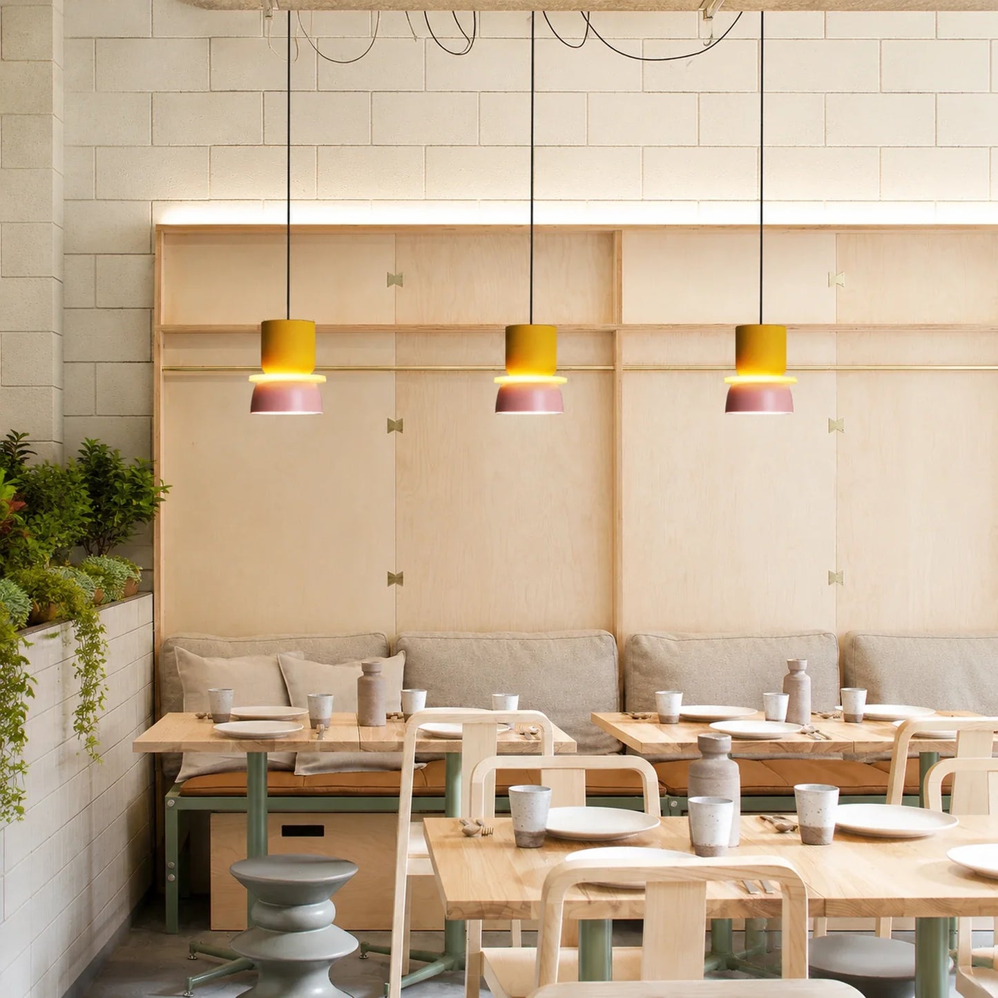 Modern Macaron Pendant Light with Iron and Acrylic Shade